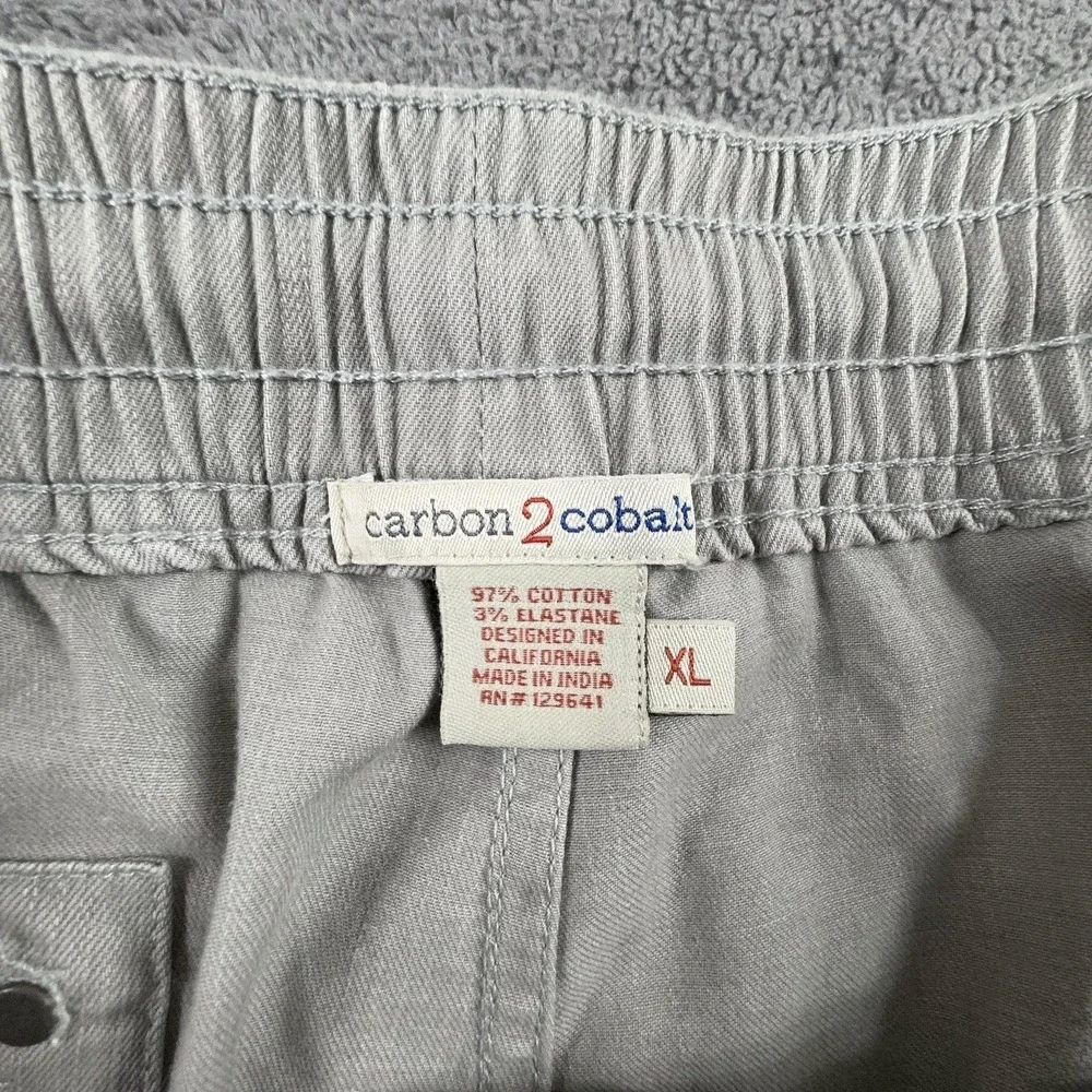 Carbon2Cobalt Pants Mens XL Gray Stretch Chino Elastic Waist Travel‎ Lightweight